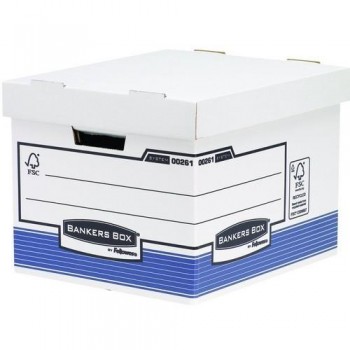 CONTENEDOR ARCHIVO AUTOMONTABLE A4 BANKERS BOX BLANCO AZUL FELLOWES