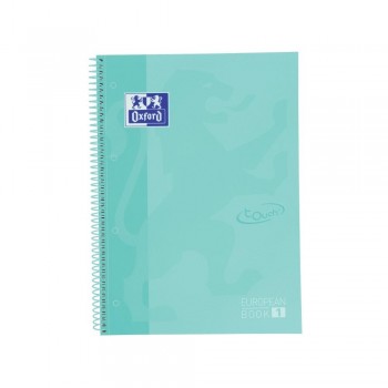 Cuaderno espiral A4+ 80 hojas 90 gr. 4 taladros tapa extradura rayado horizontal ICE MINT PASTEL Eur